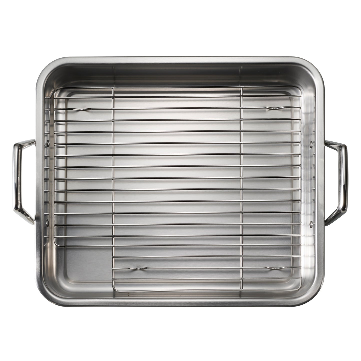 Tramontina Prima Stainless Steel Deep Roasting Pan w/ Basting Grill & V-Rack, 16.5''